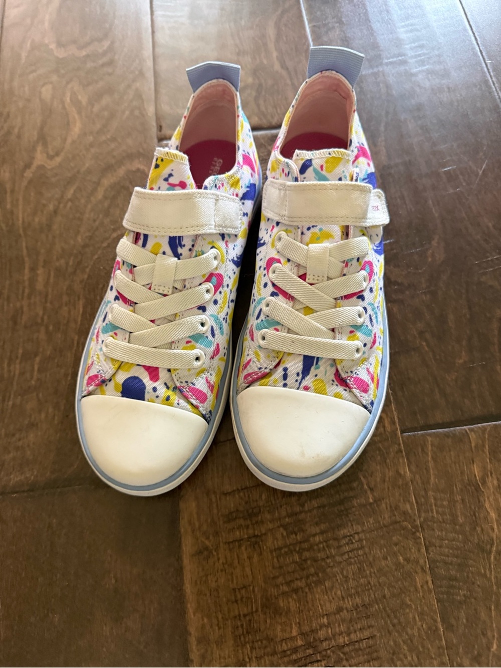 Geox White Kids Sneakers with Multicolor Paint-Splash Print
